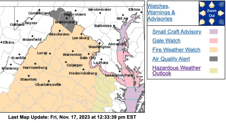 Weather Bulletin : Fire Weather Watch Begins Saturday Morning : 11.18.23